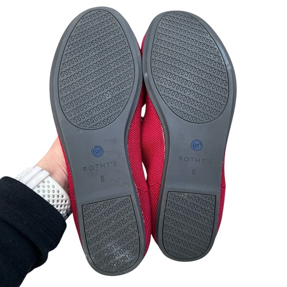 ROTHY’S The Loafer Slip On Flat Shoes Red Women’s Size 8 | Round Toe Blue Halo - Picture 11 of 11